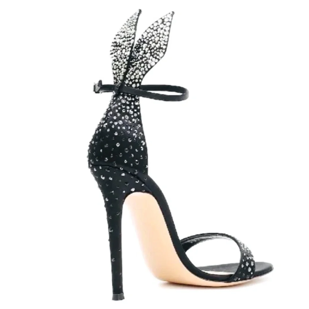 Gianvito Rossi Natalia Crystal Embellished High Heel Sandals 38  ( US7 / US8 )